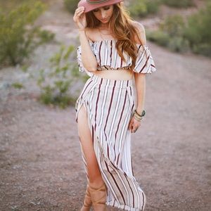 2 piece Showpo skirt and crop top set